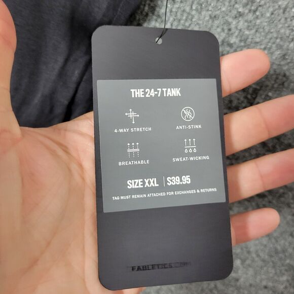 NWT FABLETICS Black 24-7 Tank Scoop Neck Cotton Modal Sleeveless Top SIZE XXL - Picture 4 of 9